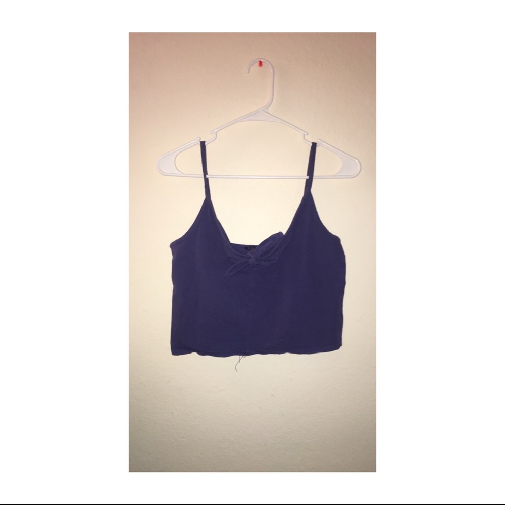 Navy Tie Crop Top